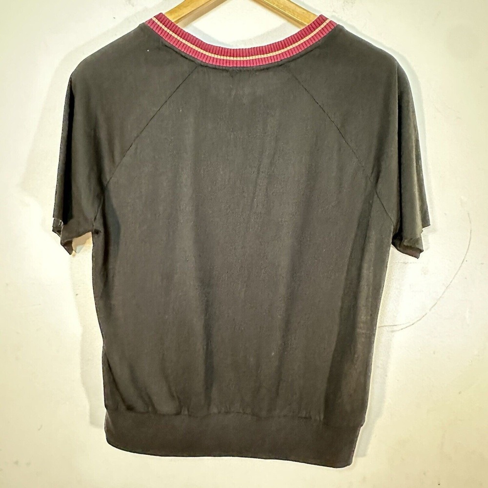TINY Anthropologie Retro Woman's‎ Top Raglan Baseball Top Small - Picture 6 of 7